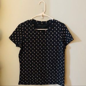 Navy Blue with rose print